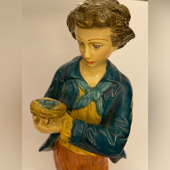 Vintage Borghese Chalkware Pair of Matching Boy & Girl Figurines - Picture 10 of 16